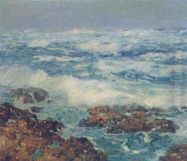 Morning On The Pacific Coast Oil Painting by William Frederick Ritschel