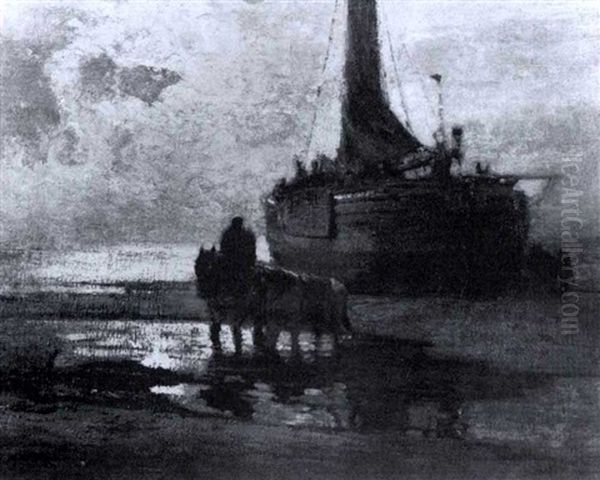 Low Tide, Holland Oil Painting by William Frederick Ritschel