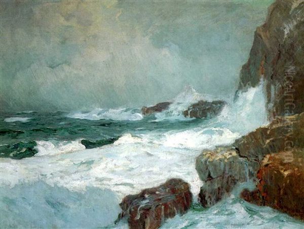 Crashing Surf Oil Painting by William Frederick Ritschel