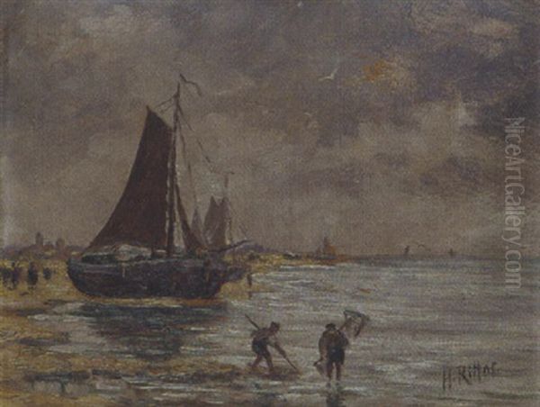 Kustenpartie Oil Painting by Henry Ritter
