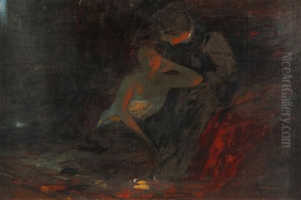 Liebespaar Oil Painting by Albert Ritzberger