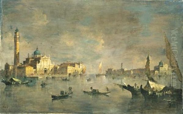 Veduta Della Chiesa Di San Giorgio, Venezia Oil Painting by Giovanni Riva