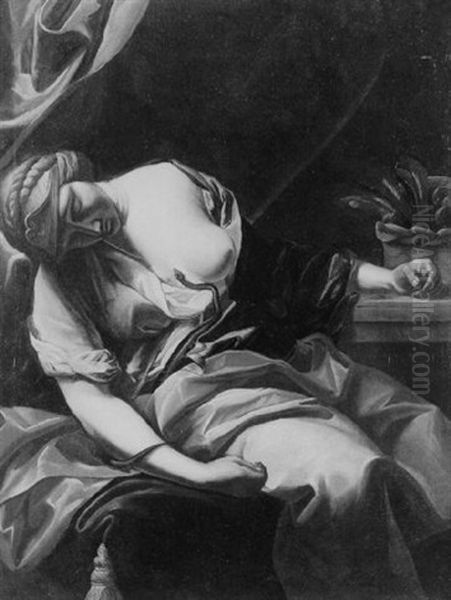 The Death Of Cleopatra Oil Painting by Antoine Rivalz