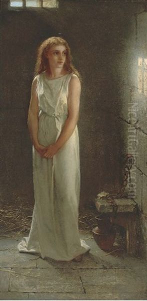 A Ray Of Hope Oil Painting by Briton Riviere