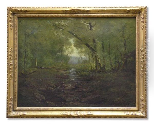 A Trout Stream, Maine Forest Oil Painting by Julian Walbridge Rix