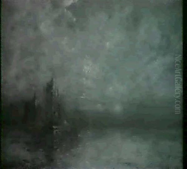 Ship Returning At Sunset Oil Painting by Julian Walbridge Rix