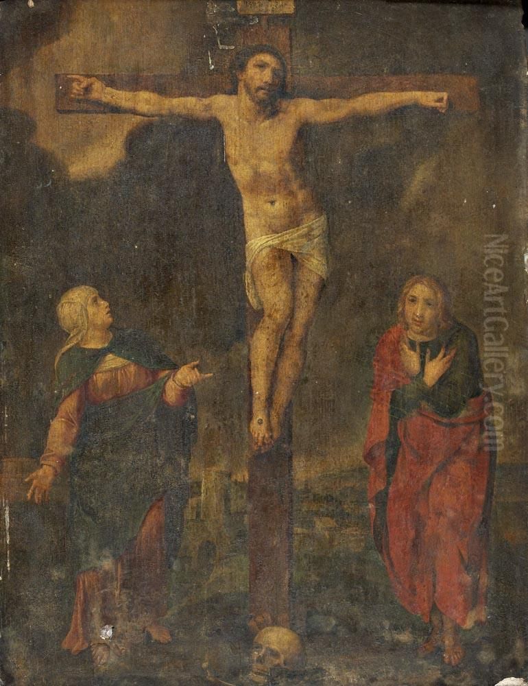 Calvario - Jesus Cristo, Nossa Senhora E Sao Joao Oil Painting by Orazio Borgianni
