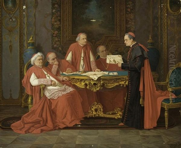 Cardinals Conference Oil Painting by Alexander Rizzoni