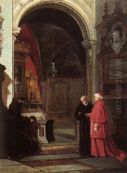 The Cardinal's Visit Oil Painting by Alexander Rizzoni