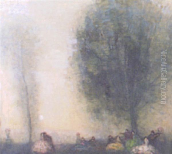 Evening Music Oil Painting by William George Robb