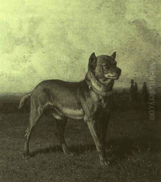 Chien A L'arret Oil Painting by Louis Marie Dominique Romain Robbe