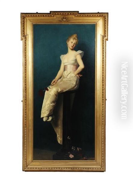 A Society Beauty Oil Painting by Lucy Lee Robbins