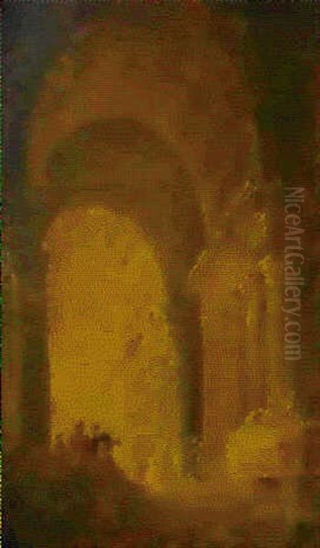 La Galerie Du Louvre Oil Painting by Hubert Robert