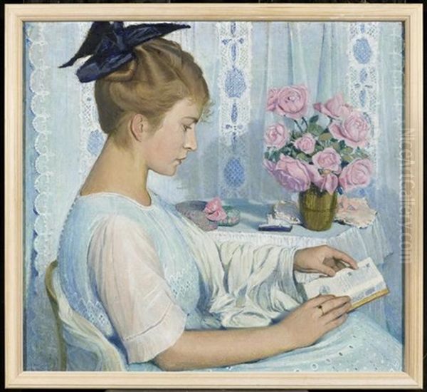 Lesendes Madchen Oil Painting by Philippe Robert