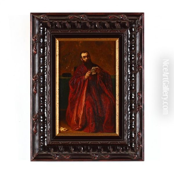 The Letter Oil Painting by Joseph Nicolas Robert-Fleury