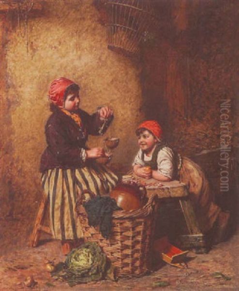The Young Shopkeeper Oil Painting by Edwin Thomas Roberts