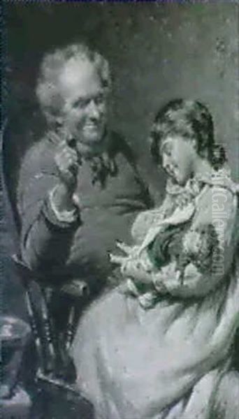 Proud Little Mother Oil Painting by Edwin Thomas Roberts