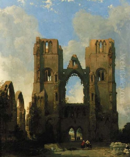 Elgin Cathedral Oil Painting by David Roberts