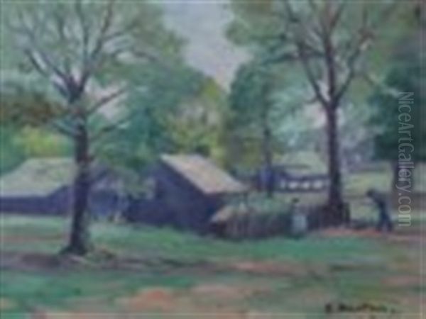 Summer Day At The Cottage Oil Painting by Sarah Margaret A. Robertson