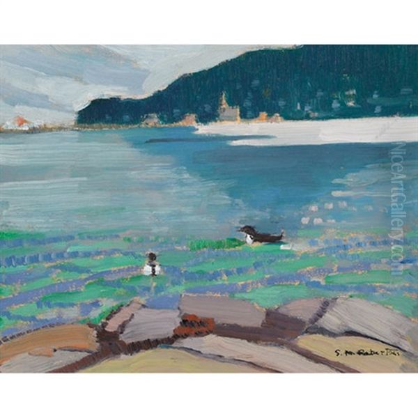 View Of Murray Bay, P.q. From Cap A L'aigle Oil Painting by Sarah Margaret A. Robertson