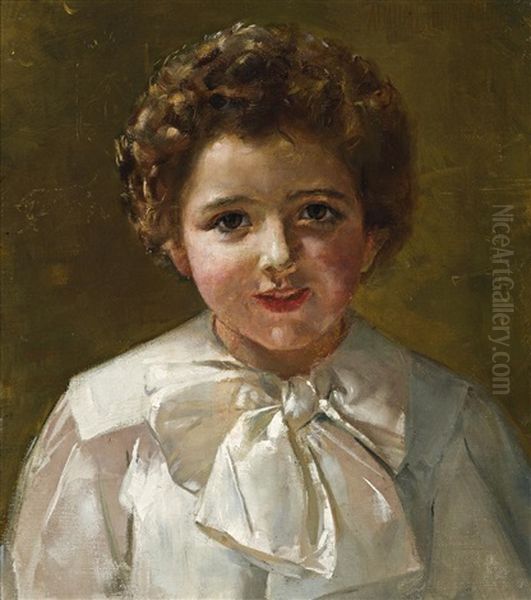 Portrait Of Adrian Buckland Oil Painting by Tom Robertson