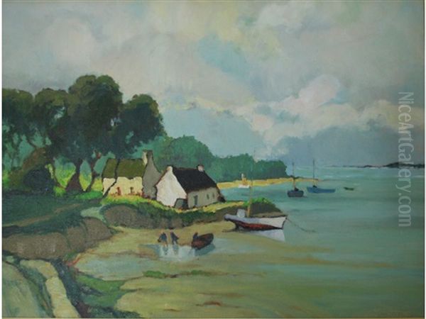 Baie De Fouesnant Oil Painting by Georges Charles Robin