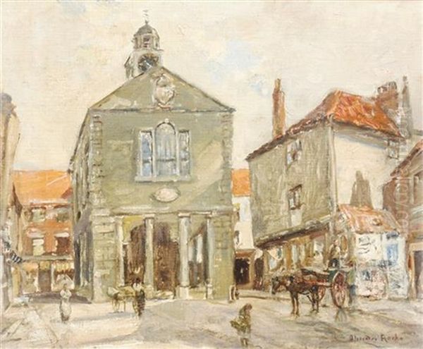 Town Hall, Vetheuil - Near Paris Oil Painting by Alexander Ignatius Roche