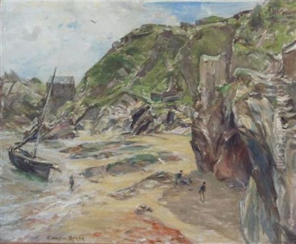 Polperro, Cornwall Oil Painting by Alexander Ignatius Roche