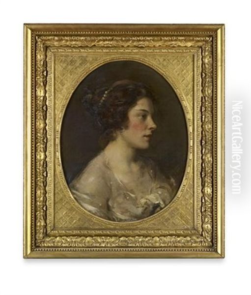 A Young Beauty Oil Painting by Alexander Ignatius Roche