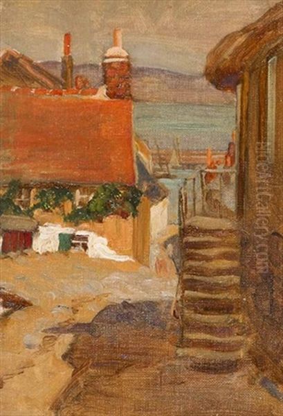 Polperro, Cornwall Oil Painting by Alexander Ignatius Roche