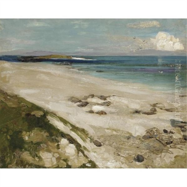 The North Shore Of Iona Looking Towards Ulva And Mull Beyond Oil Painting by Alexander Ignatius Roche