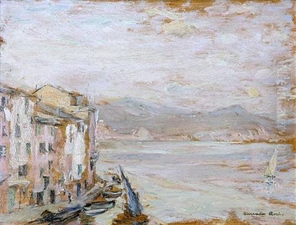 Evening Glow, Portofino Oil Painting by Alexander Ignatius Roche