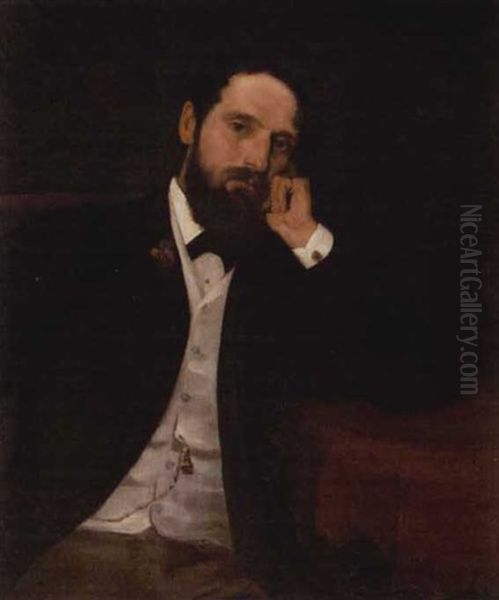 Young Man In An Elegant Interior Oil Painting by Alexander Ignatius Roche