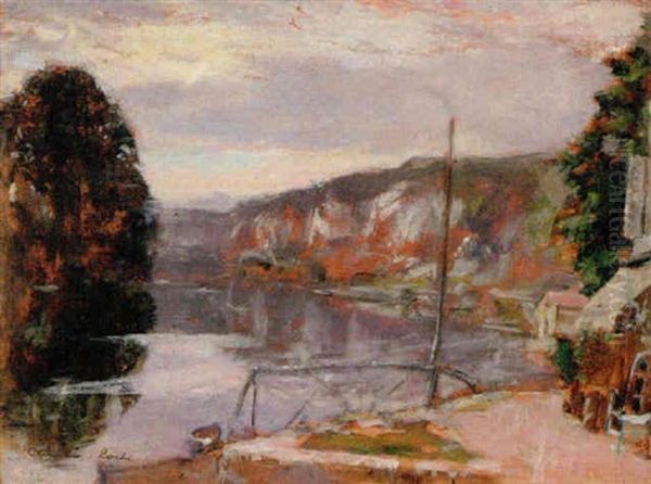 The Seine Near Les Audleys Oil Painting by Alexander Ignatius Roche