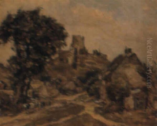 Corfe Castle Oil Painting by Alexander Ignatius Roche