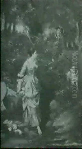 Uberraschung Im Walde Oil Painting by Alexander Ignatius Roche