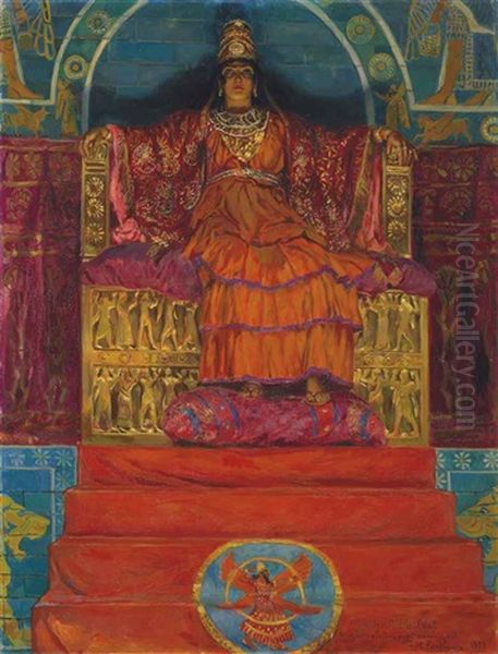 The Queen Of Assyria Oil Painting by Georges Antoine Rochegrosse