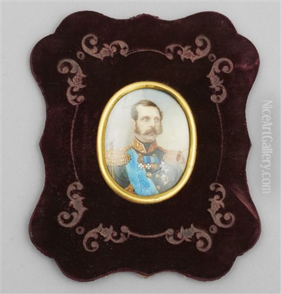 Tsar Alexander Ii Oil Painting by Alois Gustav Rockstuhl