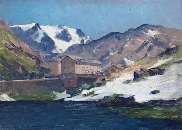 Ospizio Del Gran San Bernardo Oil Painting by Leonardo Roda