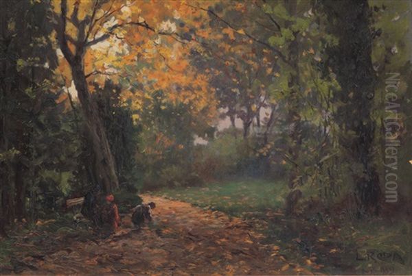 La Raccolta Delle Castagne Oil Painting by Leonardo Roda