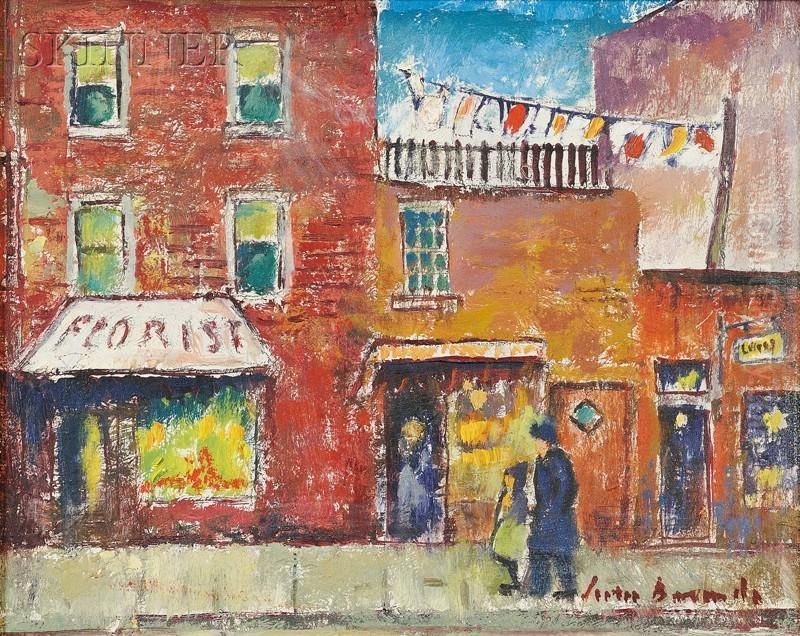 City Street Oil Painting by Lester David Boronda