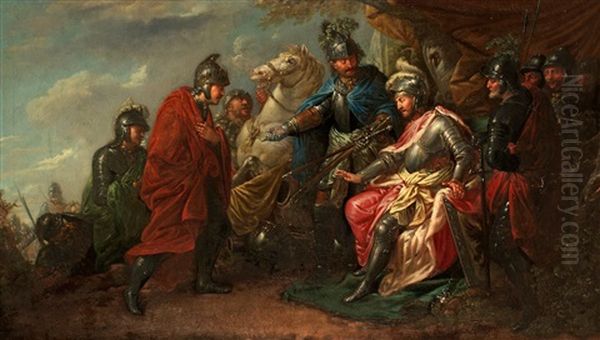 Darius Framfor Alexander Den Store Oil Painting by Bernhard Rode