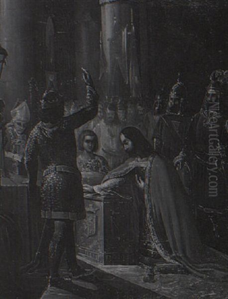 La Jura De Santa Gadea Oil Painting by Jose Maria Rodriguez De Losada