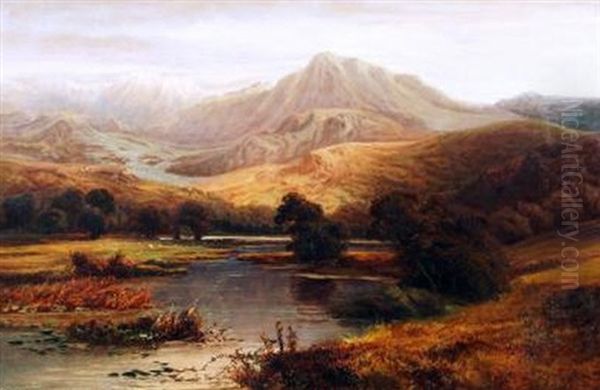 A Highland Glenn Oil Painting by Clarence Roe