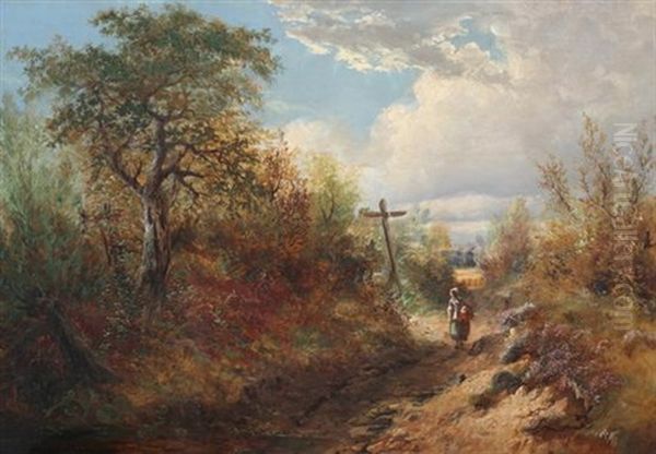 The Roadside Crucifix Oil Painting by Clarence Roe