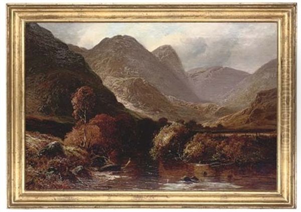 A Tranquil Stretch Of The River (+ A River Through The Hills, Lrgr; 2 Works) Oil Painting by Clarence Roe