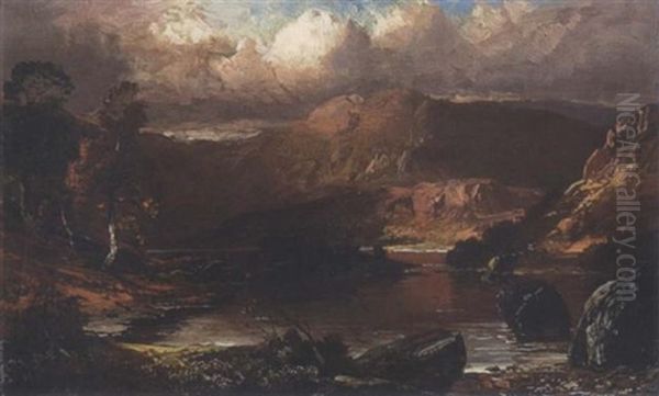 Gebirgsee In Den Highlands Oil Painting by Clarence Roe