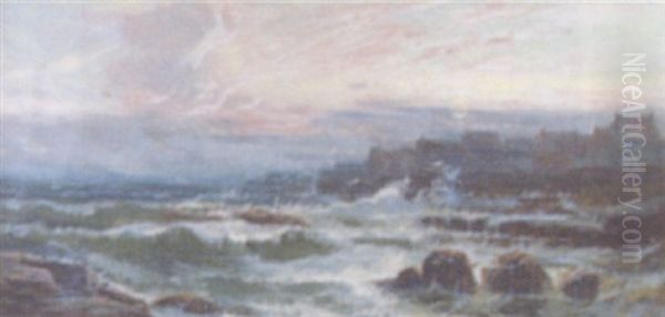 Coastal View At Dusk Oil Painting by Clarence Roe