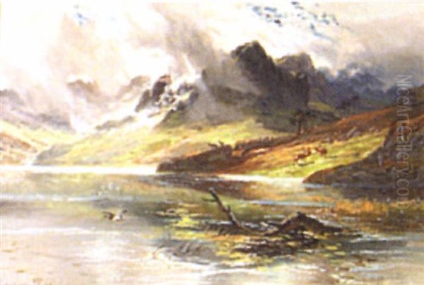 Highland Loch Landscape Oil Painting by Clarence Roe