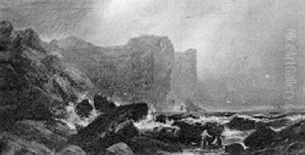 Shore Scene Oil Painting by Clarence Roe